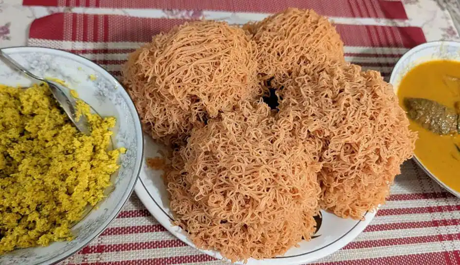 String Hoppers Made from red rice flour