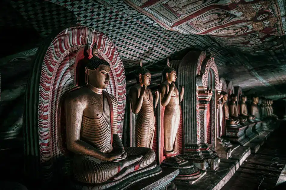 Inside of Dambulla Cave Temple