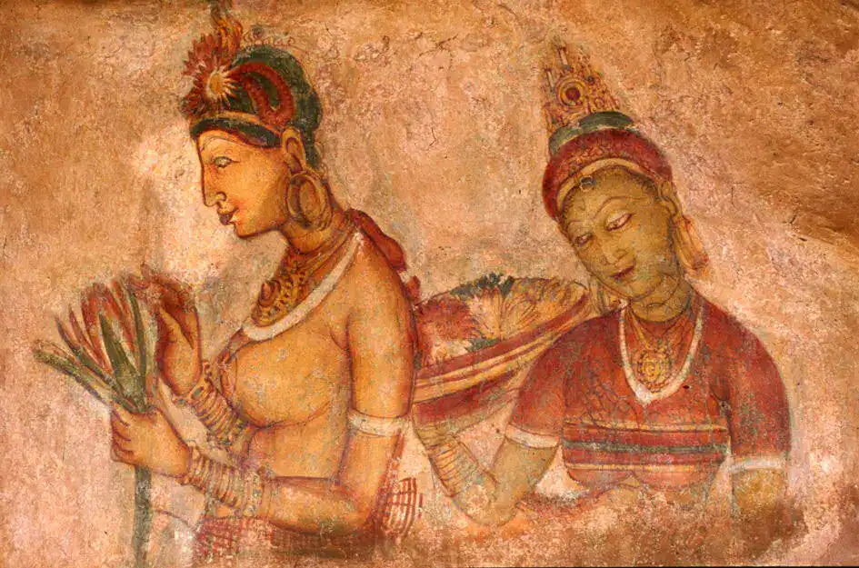 Rock Paintings in the Sigiriya Rock Fortress