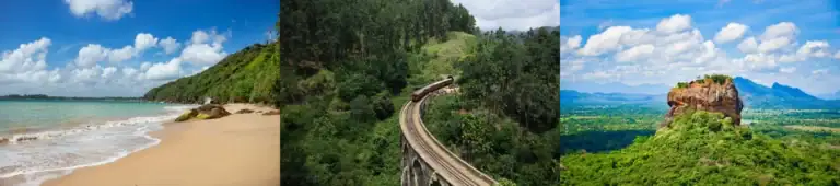 Unawatuna Beach, Nine Arch Bridge - Ella, and Sigiriya