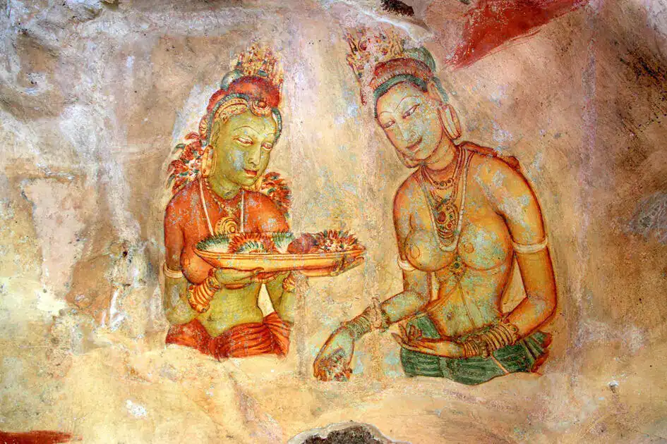 Frescoes in Sigiriya Rock Fortress