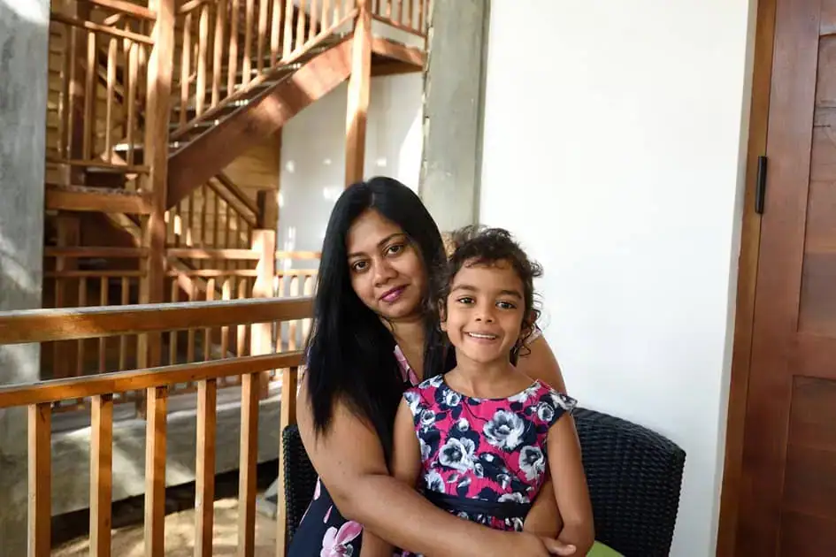 My wife, Ridmika, and daughter, Nethuli - Maalu Maalu Resort & Spa, Passikudah