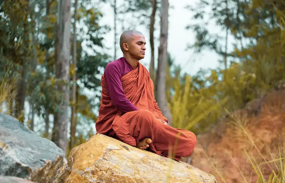 A Meditating Buddhist Monk