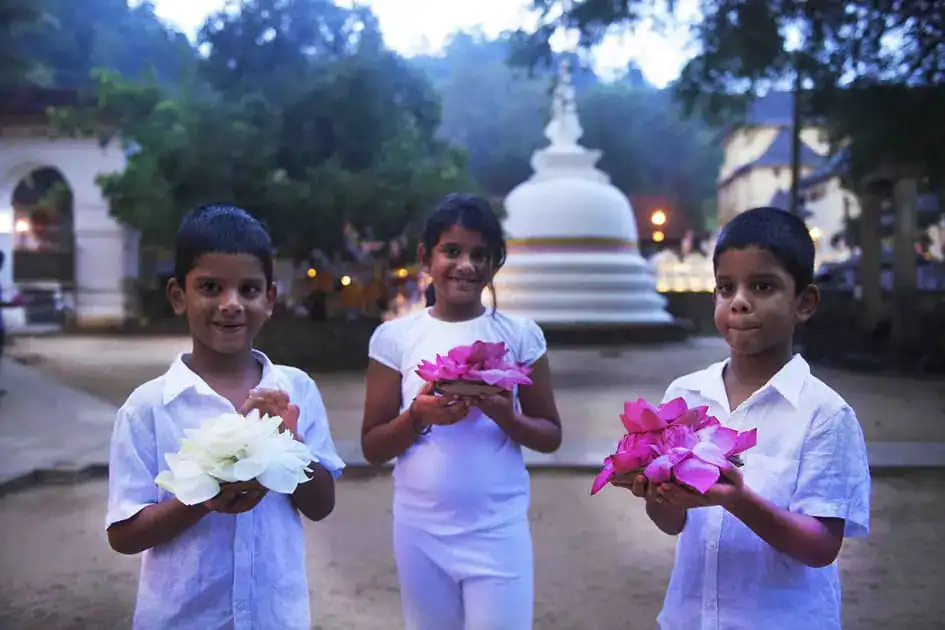 Kids at a Buddhist Temple
