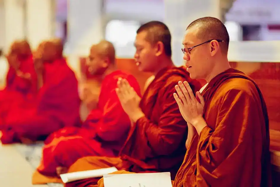 With Buddhist Monks