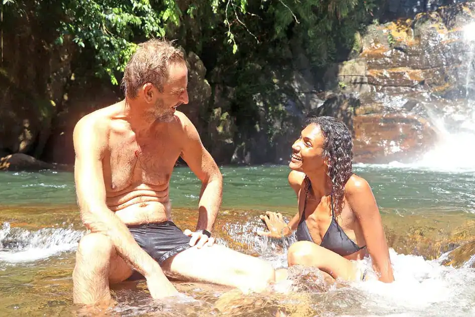 Enjoying Kekuna Ella Falls - Sinharaja Rainforest
