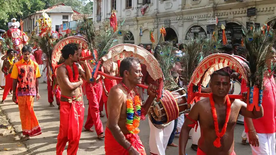 Kataragama Devalaya Devotees in Kandy Perahera