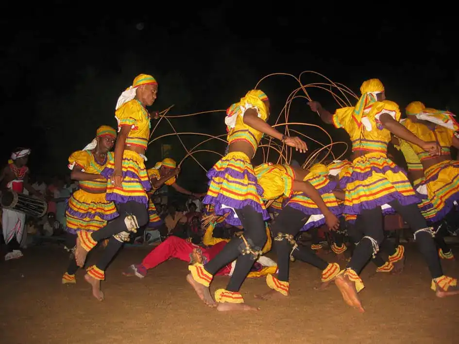 Rattan weaving dancers - Kataragama Esala Perahera