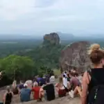 Sigiriya Rock Fortress rising above the forests of central Sri Lanka near the Sigiriya Museum