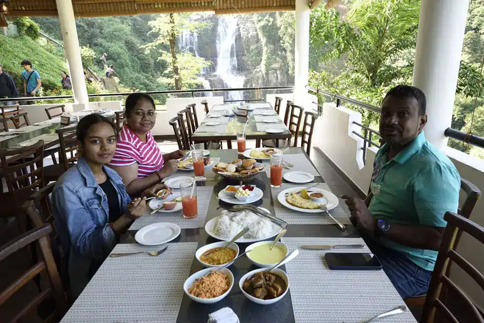 Our Chauffeur Tourist Guide having breakfast with us