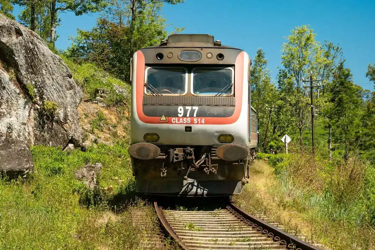 Passenger train travelling through Sri Lanka