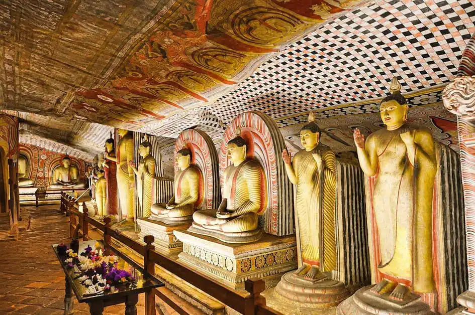 Buddha Statues and Wall Paintings - Dambulla Cave Temple