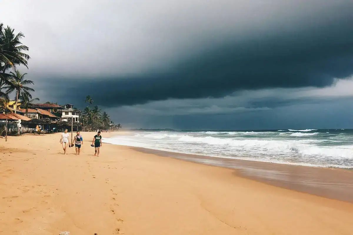 Clouds over Hikkaduwa on the Sri Lankan coast