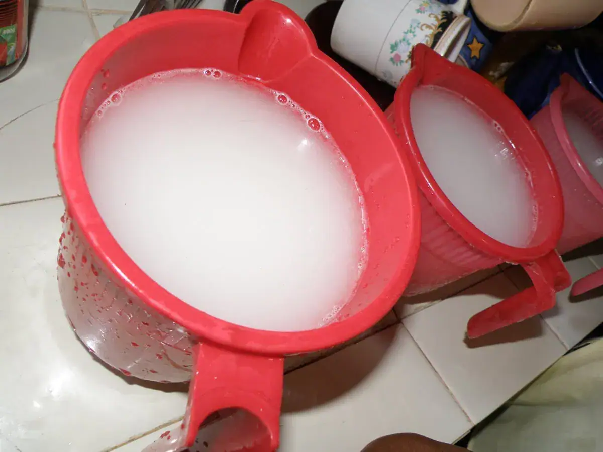 Traditional coconut toddy in Sri Lanka