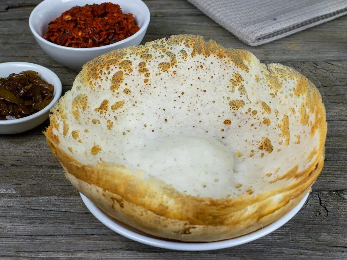 Traditional Sri Lankan hoppers served fresh
