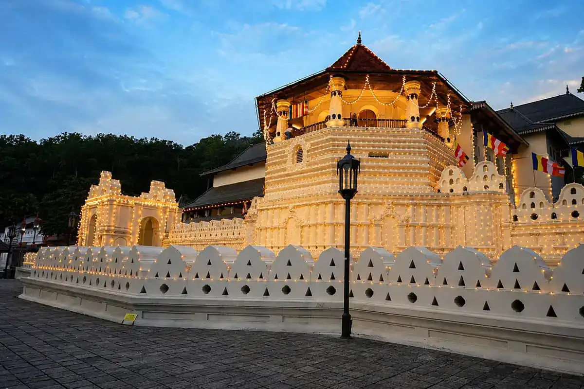 Kandy in Sri Lanka surrounded by green hills