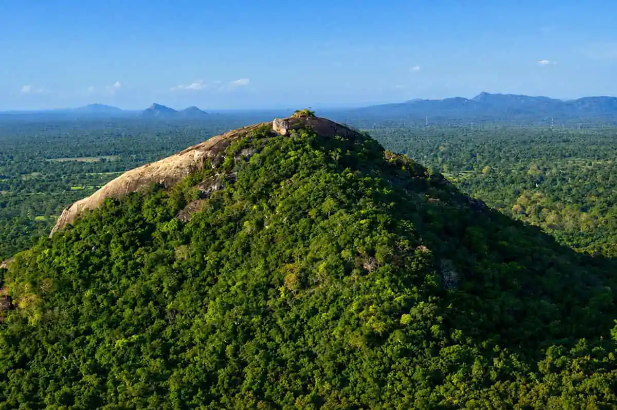 Mountain landscape at Pidurangala in Sri Lanka