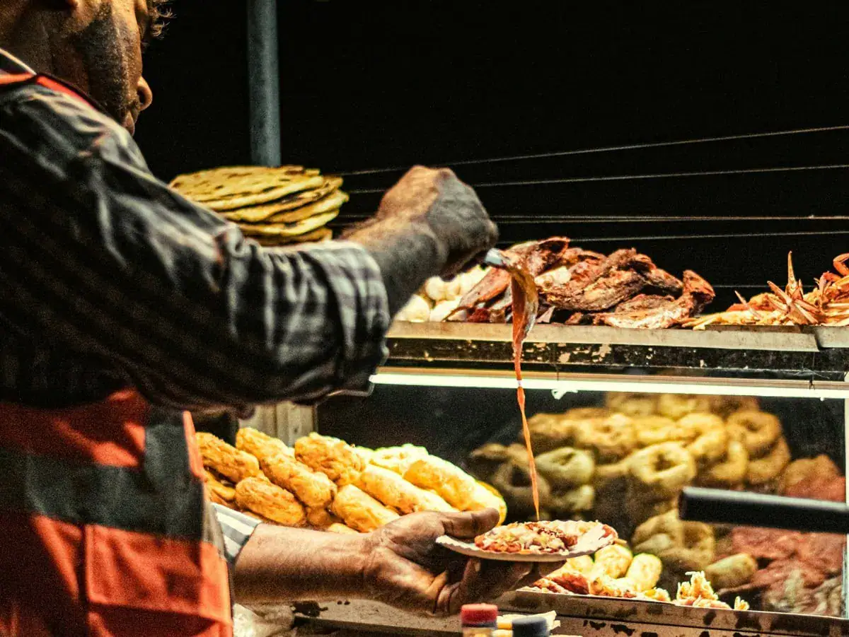 Sri Lankan street food being prepared