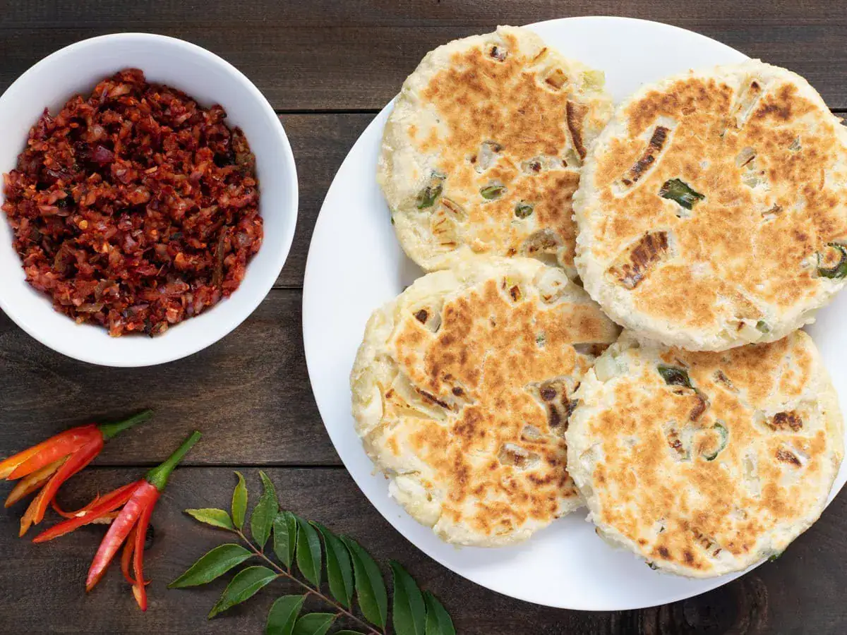 Traditional Sri Lankan Pol Roti coconut flatbread