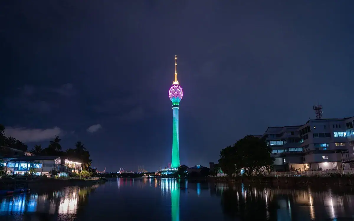 Colombo city skyline and Lotus Tower in Sri Lanka