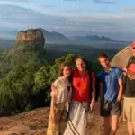 Family at Pidurangala overlooking Sigiriya, one of the best family destinations in Sri Lanka