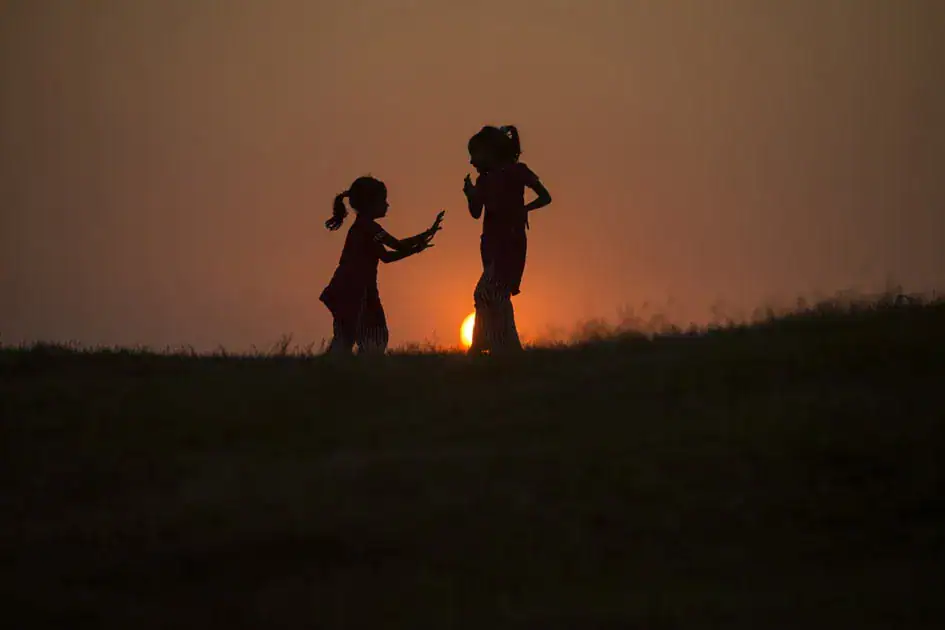 Playing Kids and Sunset - Galle Fort