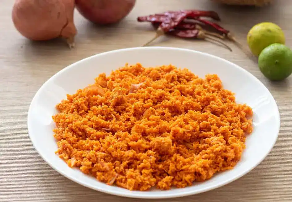 A plate of Coconut Sambol