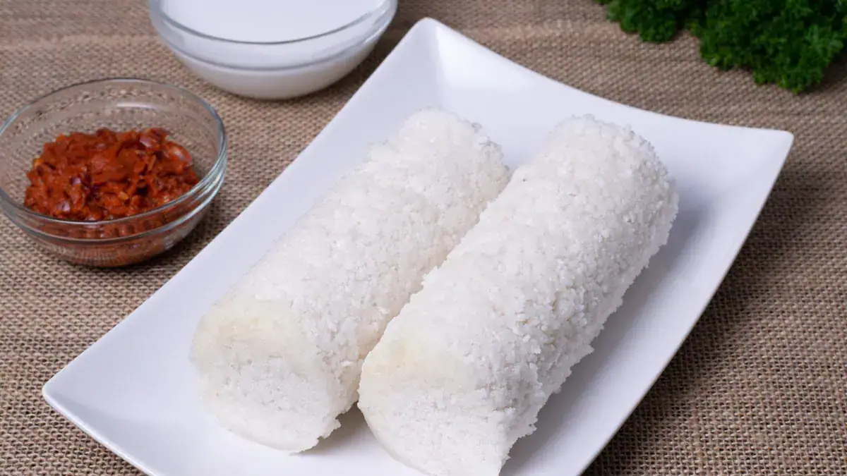Pittu with Lunu Miris and coconut milk